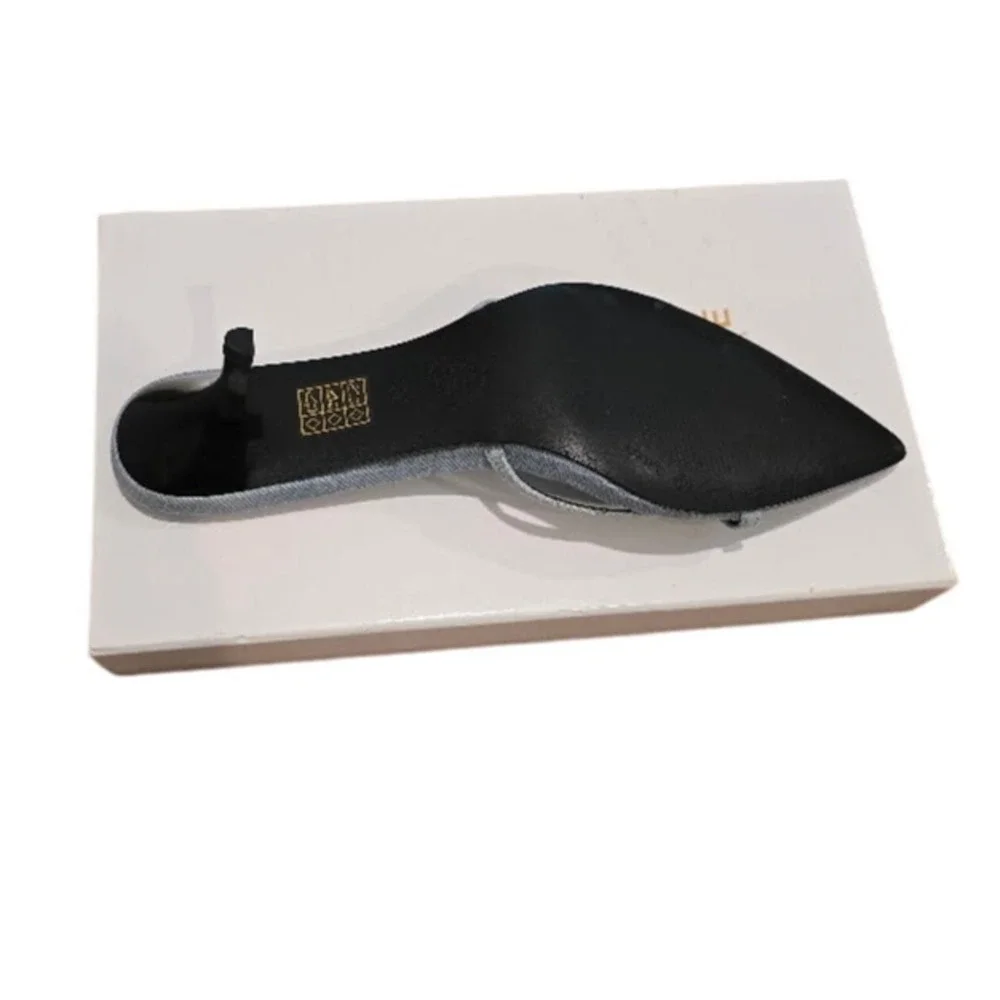 FEMME LA Copenhagen Kitten Slipper in Denim EUC Size 9